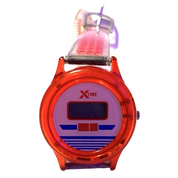 Vintage XTime Kids Watch Untested, PARTS ONLY, Red, Blue, Digital - Picture 6 of 7